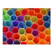 Colourful Straws Postcard