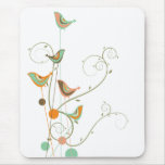 Colourful Summer Bird and Swirls *02 Mousepad