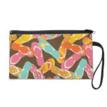 Colourful Summer Flip Flops Fun Pattern Wristlet B bagettes bags