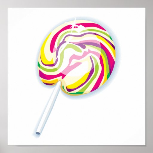 colourful swirly lollipop print