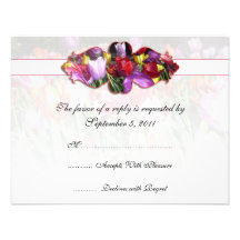 Colourful Tulips Wedding RSVP Invite