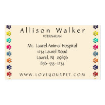 Colourful Veterinarian Business Card