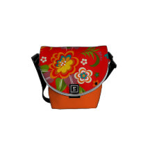 Colourful Vintage Floral Vector Courier Bags