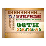 colourful vintage typography birthday invitations