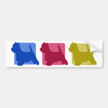 Colourful West Highland White Terrier Silhouettes Bumper Sticker