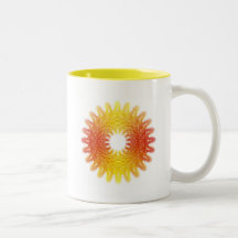 Colourful wheel gear pattern mug