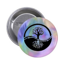 Colourful yin and yang design buttons