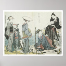 Colours and Scents of Flowers, Utamaro, 1784 Print