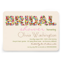 Colours Bridal Spring Flowers Bridal Shower Invite