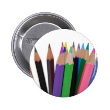 colours pencils pinback buttons