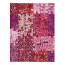 Colours Texture Puzzle Postcard