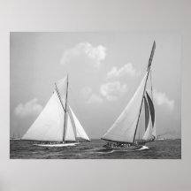 Columbia and Shamrock Race the America's Cup 1899 Posters