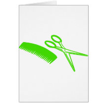 Comb & Scissors - Hairdresser Greeting Card