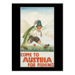 Come To Austria For Fishing Post Card