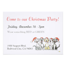 Come to our Christmas party (cats)! Personalized Invites