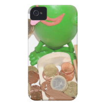 Comedy_frog_and_money_chest.png iPhone 4 Case-Mate Cases