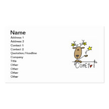Comet Reindeer Christmas Tshirts and Gifts Business Card