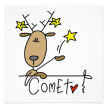 Comet Reindeer Christmas Tshirts and Gifts Personalized Invite