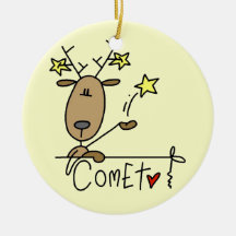 Comet Reindeer Christmas Tshirts and Gifts Christmas Ornaments