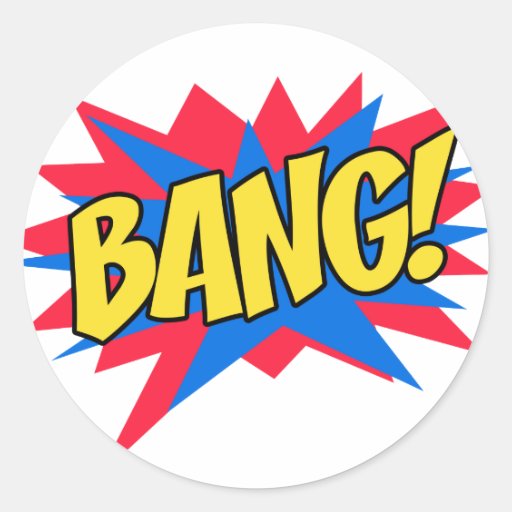 Comic book BANG Classic Round Sticker | Zazzle