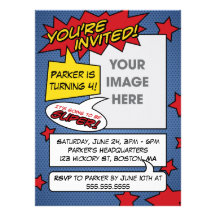 Comic Book Birthday Invitation