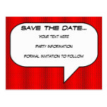 Comic book Save the Date Postcard