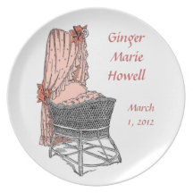 Commemorative New Baby Peach Plate