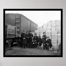 Commissary Clerks by a Railroad Car 1863 Print