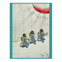 Commodore Perrys delegation Ukiyoe Postcard