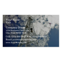 Communications tower reaching for the clouds business card templates