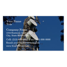 Communications tower with a beautiful blue sky business card templates