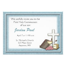 Communion Blue Invitation