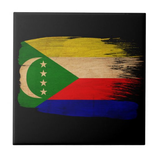 Comoros Flag Ceramic Tile