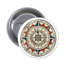 Compass Rose #5 Button