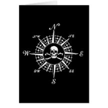 Compass Rose Skull 1 Greeting Card
