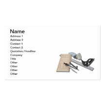 Compass Ruler Door Doorknob Business Card Template