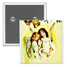 Complement Season with two angels and a bell hangi Button
