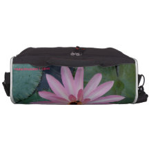 Computer Bag with a Pink Water Liiy Design