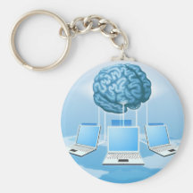 Computer brain computing concept keychains