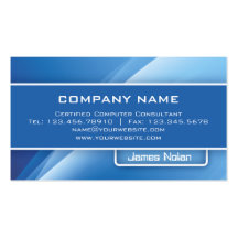 Computer Business Cards Blue Abstract Rays
