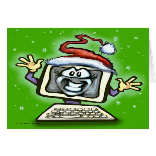 Computer Christmas Greeting Card Zazzle