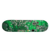 Computer Geek Circuit Board - green Skate Board Deck