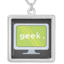 computer monitor geek text custom jewelry