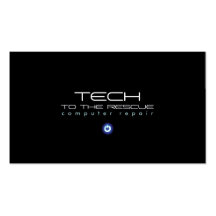 Computer Repair Black Business Card