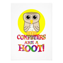 Computers are a Hoot Custom Invitations