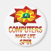 Computers Spin Fridge Magnets