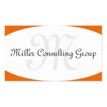 Concave Monogram Orange Business Cards