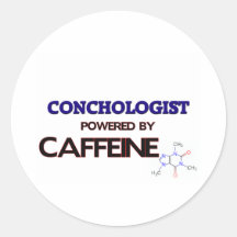 Conchologist Powered by caffeine Stickers
