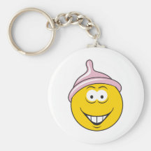 Condom Smiley Face Key Chain