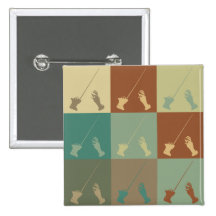 Conducting Pop Art Pinback Buttons